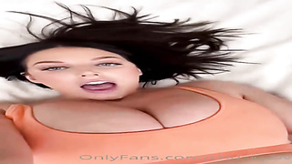 Supreme looking black-haired with massive, rock-hard baps is throating chisel and tonguing ballsack before getting banged