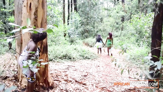 Ebony Black Fairies Ambling In The Jungle Get Taunted By