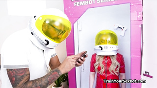 Sexy sexbot in space suit wants dick