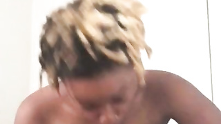 Black Female Gargling Humungous Black Jizz-Shotgun.