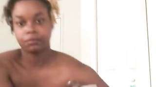 Black Female Gargling Humungous Black Jizz-Shotgun.