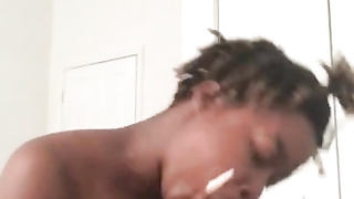 Black Female Gargling Humungous Black Jizz-Shotgun.