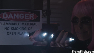 Colored Hair TSFoxxy cum inside and ate it so yummy!