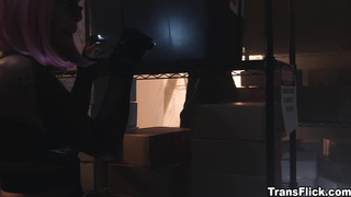 Colored Hair TSFoxxy cum inside and ate it so yummy!