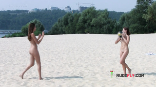 Sexy nudist girl with beautiful tits is so relaxed