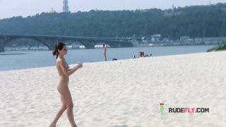 Sexy nudist girl with beautiful tits is so relaxed