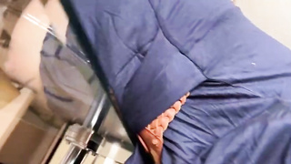 Mature platinum-blonde female is getting pummeled from the back and liking every 2nd of it