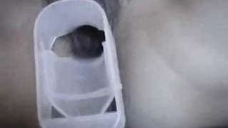 Weird Japanese doll and her dude have a urinate soiree