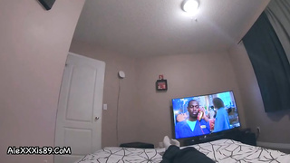 Big-Boobed dark-haired, Amy Amor is about to have intercourse with a black stud, after deepthroating his cock