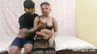 Desi Indian Duo Poking Insatiable Guy Pressing Bhabhi Cupcakes Plowing Cooter