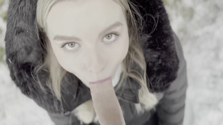 legitimate yr senior teenie is drilled in the woods in the snow