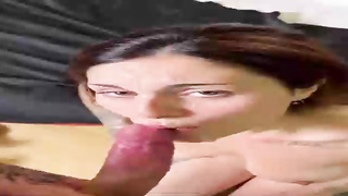 Tatted Italian dark-haired is deep-throating her hottest homie's prick and getting plumbed rock hard, from the back