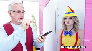 Old guy fucks his brand new female bot