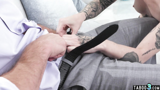 Inked bitch serving her brother in law