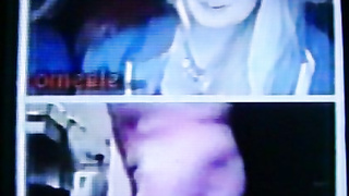 Horny Blonde College girl delighted by my hot show (+ sound )