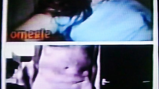 Horny College girl in blue dress delighted by my hot show (+ sound )