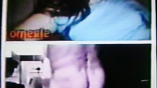 Horny College girl in blue dress delighted by my hot show (+ sound )