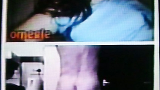 Horny College girl in blue dress delighted by my hot show (+ sound )