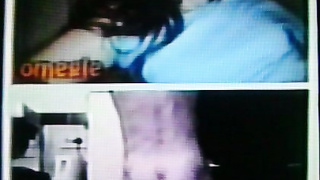 Horny College girl in blue dress delighted by my hot show (+ sound )