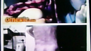 Horny Brunette College girl enjoys my hot show (+ sound )