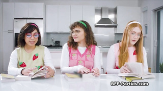 Geek chicks horny for book and dick