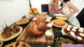 The raunchy threesome with stepgrandma and girlfriend