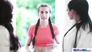 Big tits milf lesbian doctors help coed