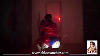 Harley Quinn is in the mood to be a highly crazy damsel, in the backyard