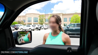 Insane woman got some money to deepthroat a rock rock hard pecker at the parking pile