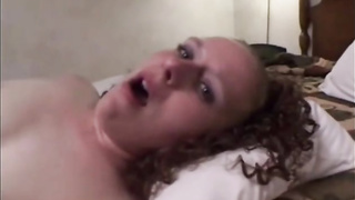 Lush dame with curly hair is about to get a facial cumshot popshot, after having anal invasion orgy