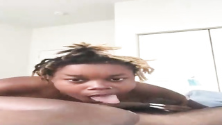 Ebony gal is inhaling a rock rock hard spunk-pump in front of the camera, just for joy