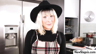 Busty blonde teen fucks stepbro on cam