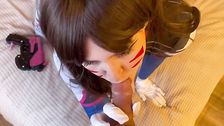 Rod liking black-haired is providing an epic deep throat to her paramour and hoping a facial cumshot popshot