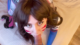 Rod liking black-haired is providing an epic deep throat to her paramour and hoping a facial cumshot popshot