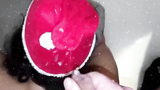 Christmas screw, jizz shot in hat