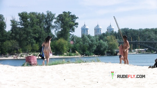 Nude beach girl gets together with her friends 2