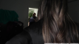 My hot stepmom Mandy Rhea jerks my cock