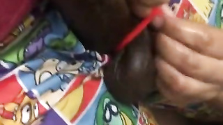 Bashing My Black Beau Stiffy While He Sees TV