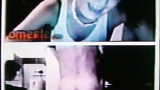 Horny short-haired College girl enjoys my hot show (+ sound )