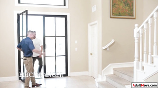 Enticing ash-blonde dame with good-sized bra-stuffers, Ella Reese is having casual fucky-fucky with a gorgeous dude