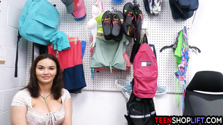 Huge boobs teen thief caught stealing