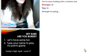 Hot teen with shaved pussy masturbating on video chat