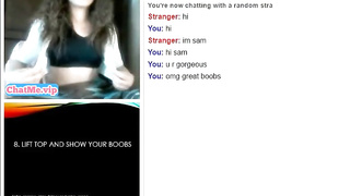 Hot teen with shaved pussy masturbating on video chat