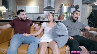 Quick, he's gone! Ah you suck my dick so well