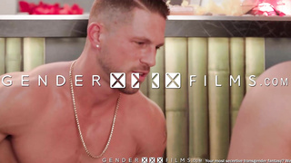 Surf TS babe Khloe 3some bareback in surf shop