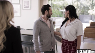 Hot blonde teen fucks her new client