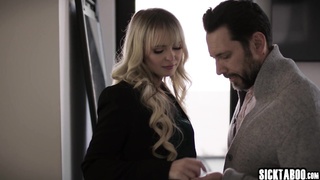 Hot blonde teen fucks her new client