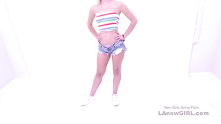 Petite teen gets her little pussy fucked by hard cock