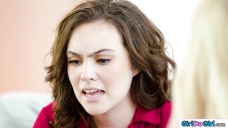 Lesbian apprentice makes busty milf cum