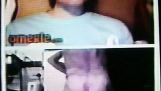 2 horny College girls have fun at my hot show (+ sound )